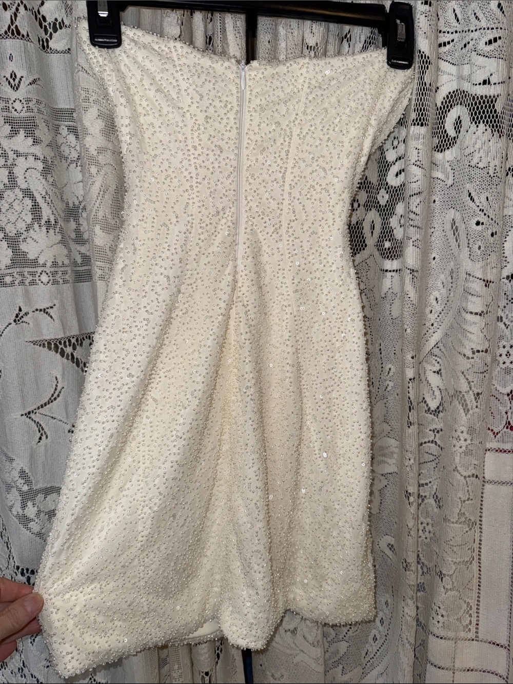Oh Polly Basel Ivory Beaded Mini Dress - Picture 5 of 7